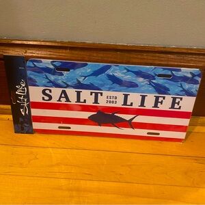 Salt Life License Plate NEW IN PACKAGE Royal Tuna - Patriotic - Red White & Blue